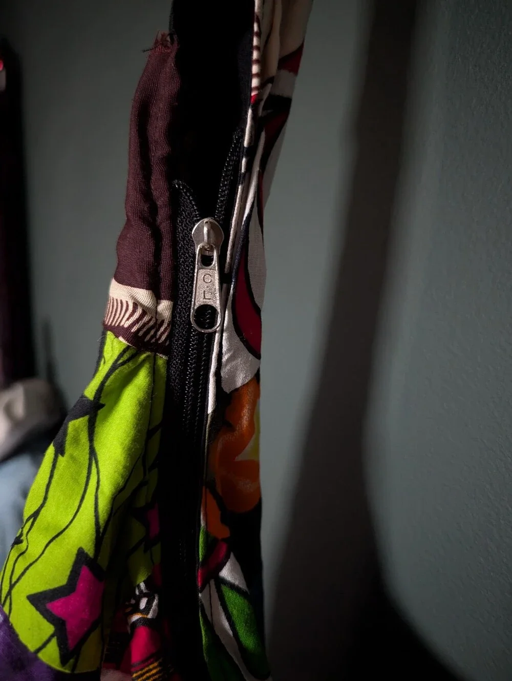 Colorful Patchwork Sling Bag  With Padded Bottom- Multicolor - Picture 3 of 7